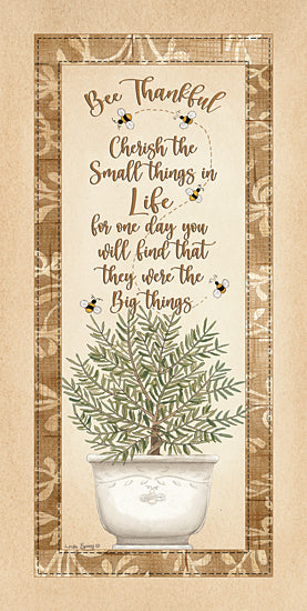 Linda Spivey LS1874 - LS1874 - Bee Thankful - 9x18 Bees, Be Thankful, House Plants, Tea-Stain, Typography, Signs from Penny Lane