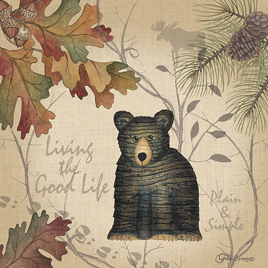Linda Spivey LS1879 - LS1879 - Living the Good Life - 12x12 Lodge, Bears, Nature, Leaves, Masculine, Living the Good Life, Typography, Fall from Penny Lane