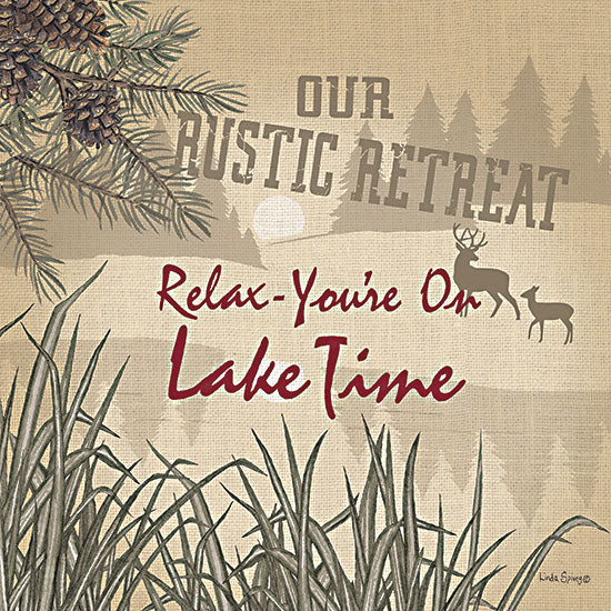 Linda Spivey LS1880 - LS1880 - Relax - You're on Lake Time - 12x12 Lodge, Relax, You're On Lake Time, Nature, Grass, Masculine, Typography, Fall from Penny Lane