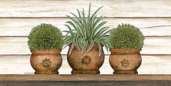 Linda Spivey LS1883 - LS1883 - Plant Trio - 18x9 Still Life, Plant Trio, Potted Plants, Greenery, Terra Cotta Pots, Cottage/Country from Penny Lane