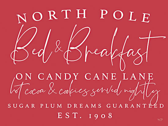Lux + Me Designs LUX232 - LUX232 - North Pole Bed & Breakfast - 16x12 North Pole Bed & Breakfast, Christmas, Holidays, Red and White, Kitchen, Signs from Penny Lane