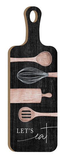 Lux + Me Designs LUX840CB - LUX840CB - Let's Eat - 6x18 Kitchen, Cutting Board, Let's Eat, Typography, Signs, Wooden Spoons, Kitchen Utensils, Black Background from Penny Lane