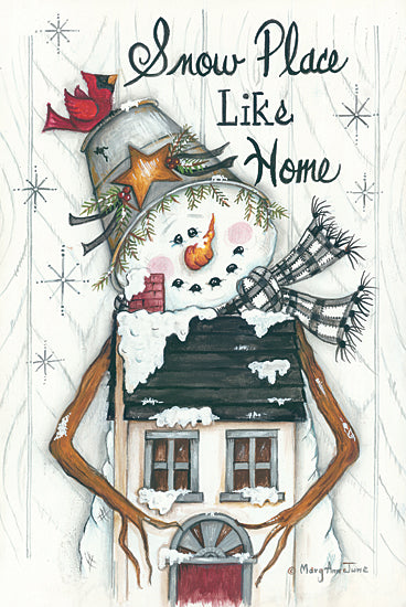 Mary Ann June MARY534 - MARY534 - Snow Place Like Home - 12x18 Signs, Typography, Snowman, Home, Star, Cardinal, Snow Place Like Home from Penny Lane