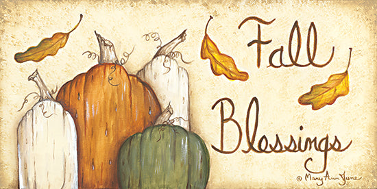 Mary Ann June MARY580 - MARY580 - Fall Blessings - 18x9 Fall, Still Life, Pumpkins, Fall Blessings, Typography, Signs, Textual Art, Leaves from Penny Lane