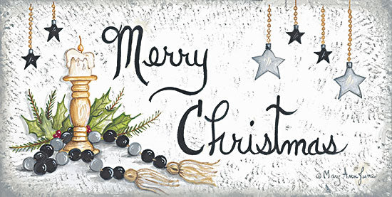 Mary Ann June MARY585 - MARY585 - Christmas by Candlelight - 18x9 Christmas, Holidays, Still Life, Candle, Beads, Greenery, Merry Christmas, Typography, Signs, Textual Art, Winter, Stars from Penny Lane
