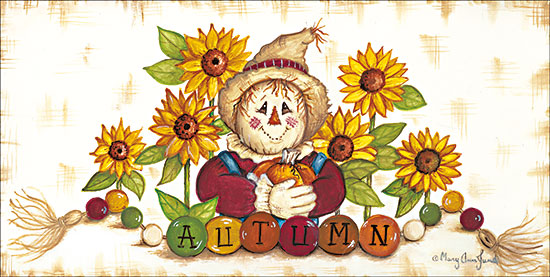 Mary Ann June MARY587 - MARY587 - Autumn Scarecrow - 18x9 Fall, Still Life, Scarecrow, Sunflowers, Flowers, Autumn, Beads, Bohemian from Penny Lane