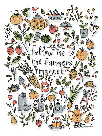          Molly Mattin MAT107 - MAT107 - Follow Me to the Farmer's Market - 12x12 Kitchen, Follow Me to the Farmers Market, Typography, Signs, Textual Art, Fruit, Vegetables, Cake, Jam, Flowers, Coffee, Summer from Penny Lane