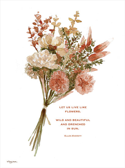          Molly Mattin MAT146 - MAT146 - Let Us Live Like Flowers - 12x16 Inspirational, Let Us Live Like Flowers, Ellen Everett, Quote, Typography, Signs, Textual Art, Flowers, Pink Flowers, Bouquet from Penny Lane