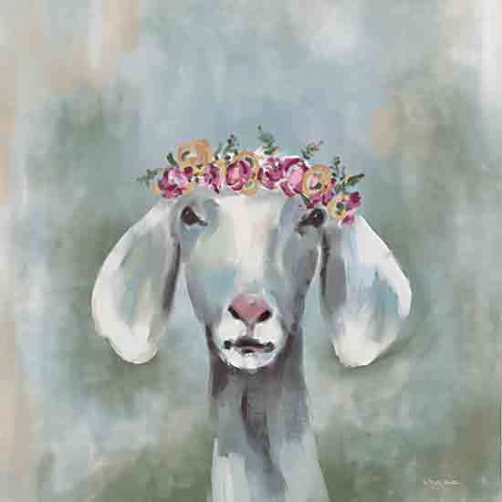 Molly Mattin MAT177 - MAT177 - Domestic Goddess - 12x12 Whimsical, Goat, Flowers, Floral Crown, Domestic Goddess from Penny Lane