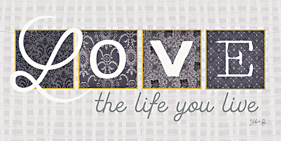 Marla Rae MAZ5613 - MAZ5613 - Love the Life You Live in Gray - 18x9 Love, Love the Life You Live, Blue & White, Design, Signs from Penny Lane