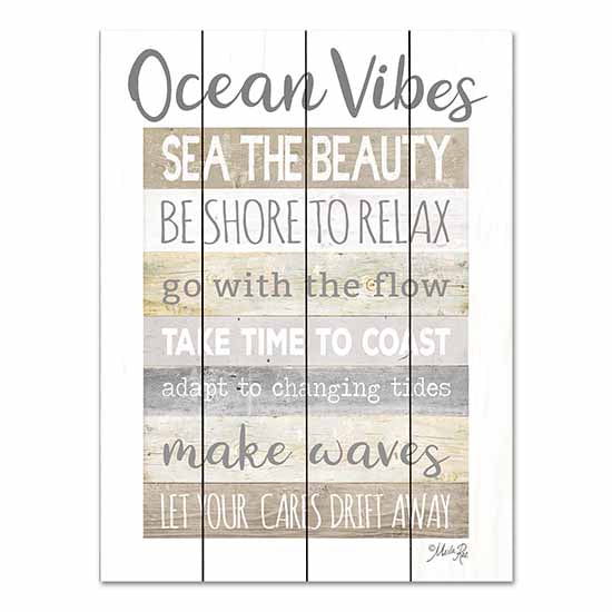 Marla Rae MAZ5821PAL - MAZ5821PAL - Ocean Vibes - 12x16 Ocean Vibes, Wood Slates, Coastal, Neutral Palette, Leisure, Rules, Typography, Signs from Penny Lane