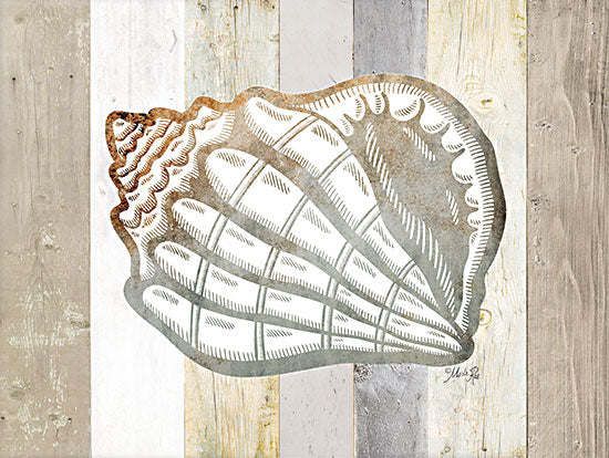 Marla Rae MAZ5825 - MAZ5825 - Coastal Shell I - 16x12 Shell, Coastal, Wood Planks, Neutral Palette from Penny Lane