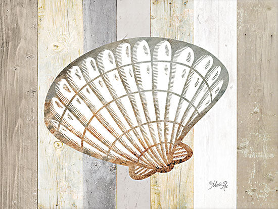 Marla Rae MAZ5826 - MAZ5826 - Coastal Shell II - 16x12 Shell, Coastal, Wood Planks, Neutral Palette from Penny Lane