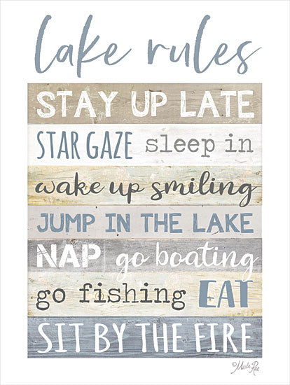 Marla Rae MAZ5835 - MAZ5835 - Lake Rules - 12x16 Lake, Lodge, Rules, Typography, Signs, Leisure, Summer from Penny Lane