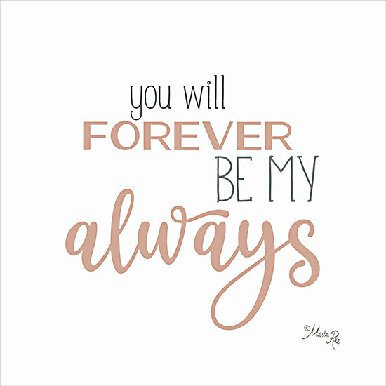Marla Rae MAZ5864 - MAZ5864 - Forever Be My Always - 12x12 Wedding, You Will Forever be My Always, Typography, Signs, Textual Art, Couples, Inspirational, Tan from Penny Lane