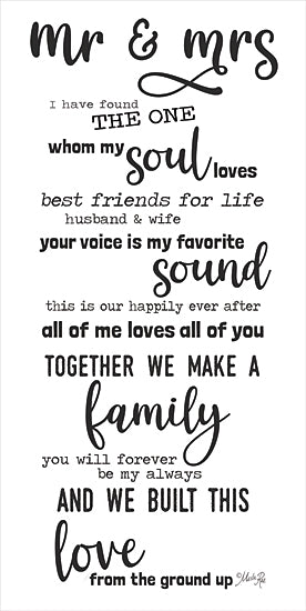 Marla Rae MAZ5870 - MAZ5870 - Mr. & Mrs. Love Notes - 9x18 Wedding, Mr & Mrs, Love Notes, Typography, Signs, Textual Art, Couples, Inspirational, Black & White from Penny Lane