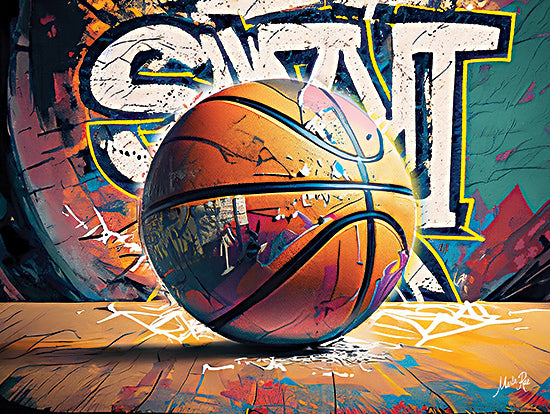 Marla Rae MAZ5972 - MAZ5972 - Graffiti Basketball - 16x12 Sports, Basketball, Basketball Court, Graffiti, Masculine, Urban, Children from Penny Lane