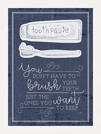Misty Michelle MMD404 - MMD404 - Brush Your Teeth    - 12x16 Brush Your Teeth, Bath, Bathroom, Blue and White, Rustic, Humorous,  Country, Signs from Penny Lane