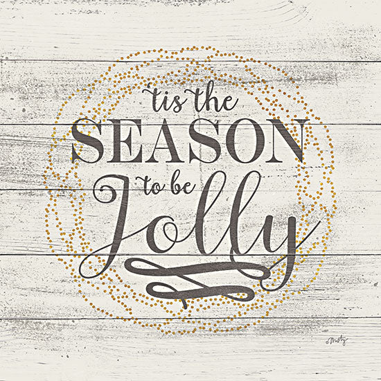 Misty Michelle MMD418 - MMD418 - 'Tis the Season - 12x12 Tis the Season, Wreath, Shiplap Background, Rustic, Gold Beads, Calligraphy, Signs from Penny Lane