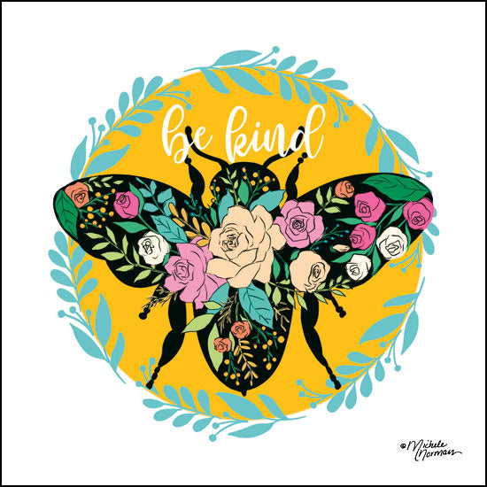 MN127 - Be Kind Floral Bee - 12x12