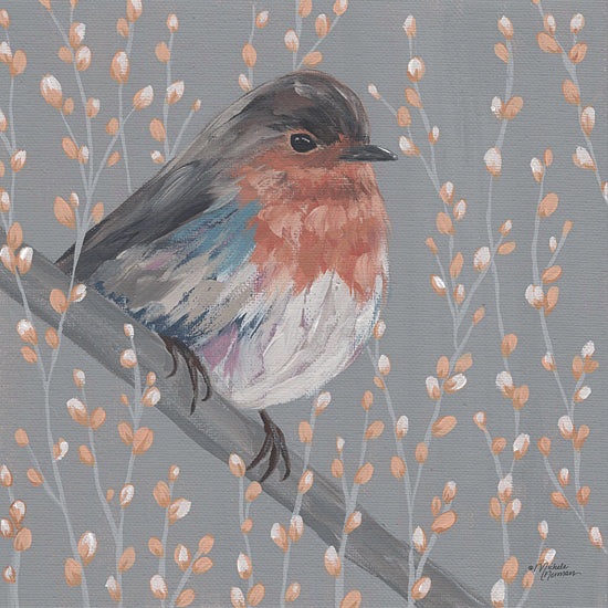 Michele Norman MN243 - MN243 - Mother Robin - 12x12 Bird, Robin, Flowers from Penny Lane