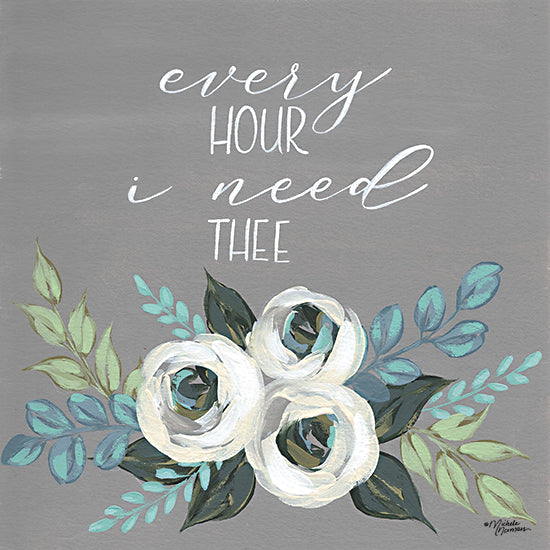Michele Norman MN249 - MN249 - Every Hour I Need Thee - 12x12 Every Hour I Need Thee, Flowers, White Flowers, Greenery from Penny Lane