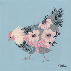 MN261 - Blue Floral Hen - 12x12