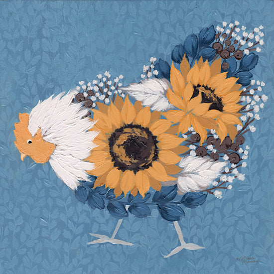 Michele Norman MN347 - MN347 - Sunflower Hen II - 12x12 Hen, Chicken, Sunflowers, Fall Flowers, Flowers, Whimsical from Penny Lane