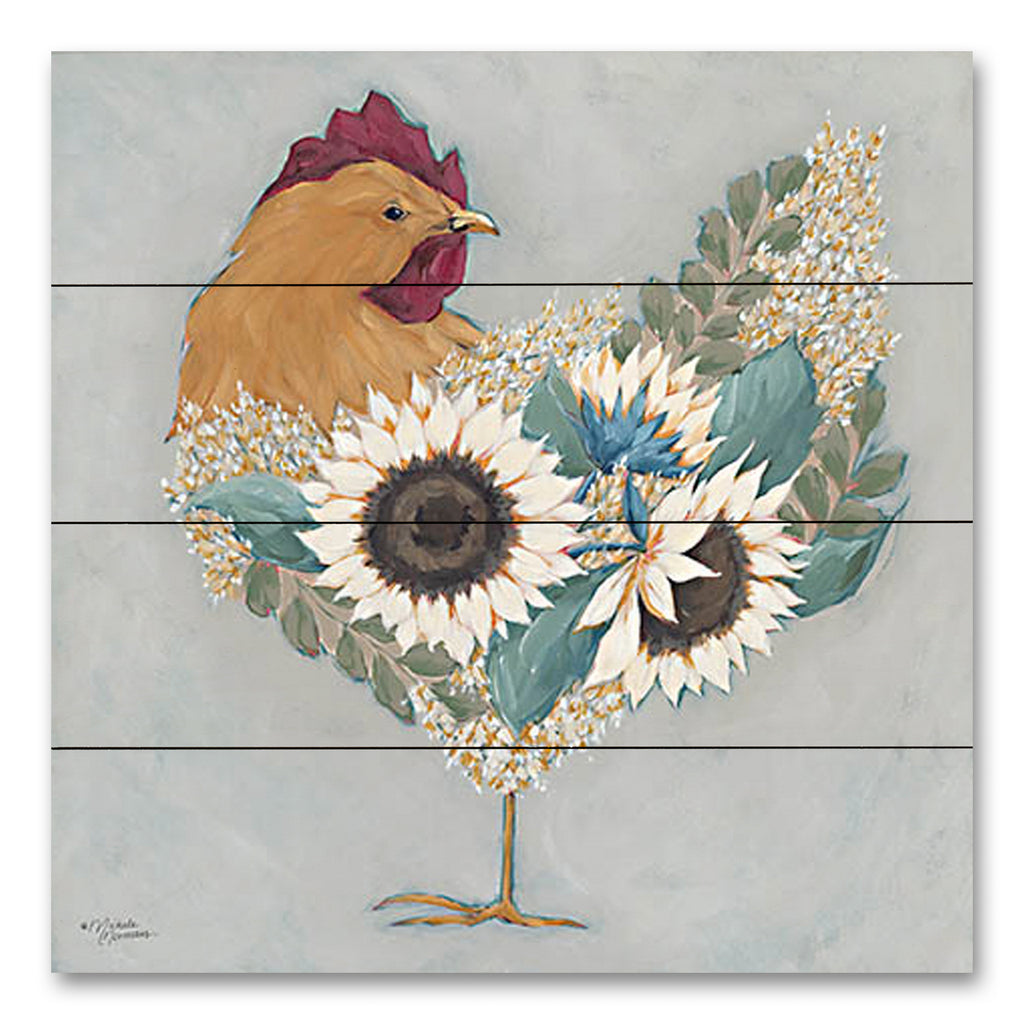 Michele Norman MN362PAL - MN362PAL - Farmhouse Floral Hen - 12x12  from Penny Lane