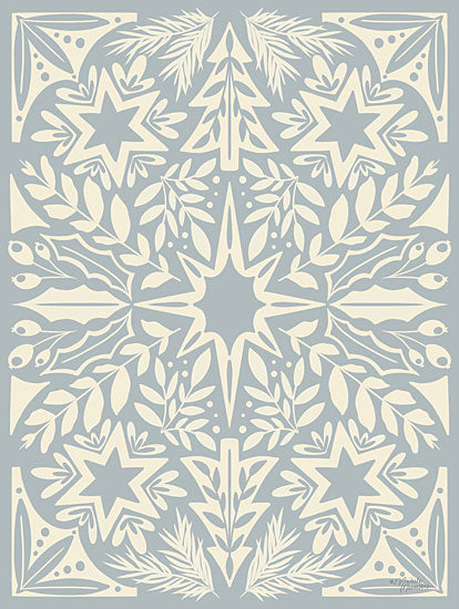 Michele Norman MN379 - MN379 - Scandinavian Winter Blue - 12x16 Folk Art, Stars, Trees, Greenery, Blue & White, Scandinavian, Patterns from Penny Lane
