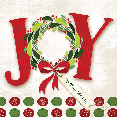 Mollie B. MOL1756 - Joy to the World - Joy, Wreath, Polka Dots, Holiday from Penny Lane Publishing