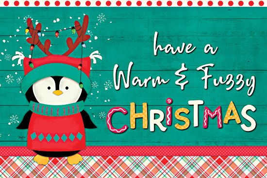 Mollie B. MOL2070 - MOL2070 - Have a Warm & Fuzzy Christmas - 18x12 Warm, Fuzzy, Christmas, Holidays, Penguin, Humorous, Plaid, Signs from Penny Lane