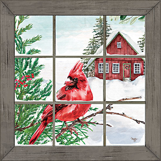 Mollie B. MOL2131 - MOL2131 - Winter View - 12x12 Winter, Window, Birds, Cardinal, House, Home, Snow, Pine Tree from Penny Lane