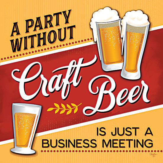 Mollie B. MOL2197 - MOL2197 - Just a Business Meeting - 12x12 Beer, Craft Beer, Masculine, Glasses of Beer, Typography, Signs from Penny Lane
