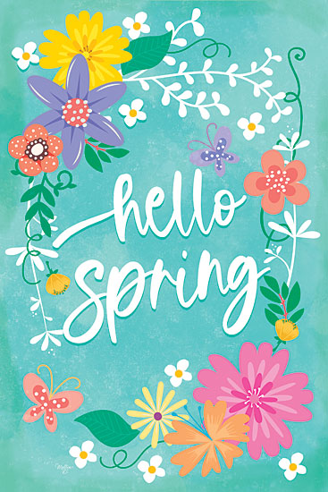 Mollie B. MOL2463 - MOL2463 - Hello Spring I - 12x18 Spring, Hello Spring, Flowers, Typography, Signs, Botanical from Penny Lane