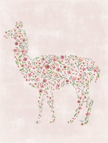 Mollie B. MOL2509 - MOL2509 - Floral Llama - 12x16 Whimsical, Llama, Flowers, Pink Flowers, Spring from Penny Lane
