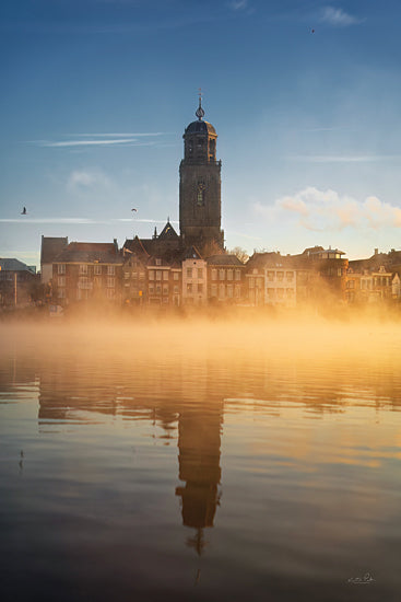 Martin Podt MPP984 - MPP984 - Foggy Morning in Deventer III - 12x18 Photography, Landscape, Deventer, Historical City, Netherlands, Dutch, Buildings, City, Travel, Foggy Morning, River from Penny Lane