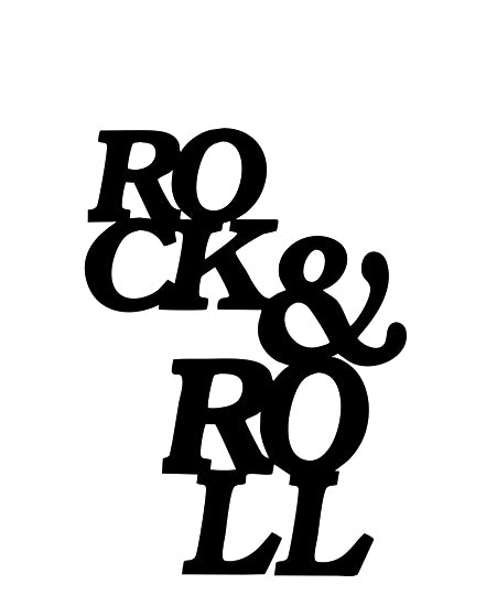 Masey St. Studios MS173 - MS173 - Rock & Roll - 12x16 Rock & Roll, Music, Retro, Black & White, Typography, Signs from Penny Lane