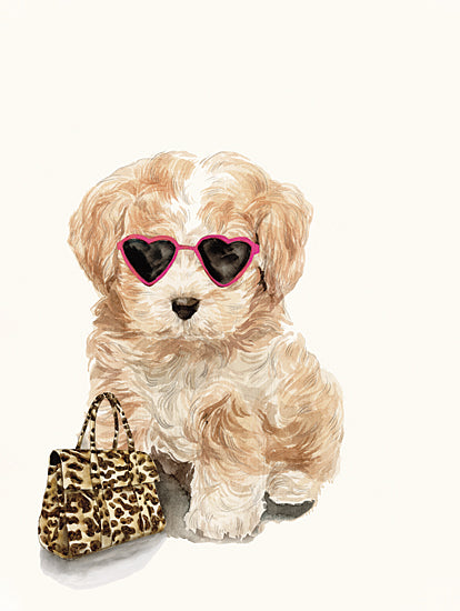 Masey St. Studios MS202 - MS202 - Fashion Puppy - 12x16 Fashion, Puppy, Dog, Animals, Pets, Whimsical, Purse, Glasses from Penny Lane