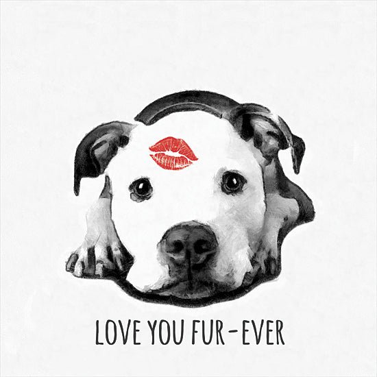 Masey St. Studios MS206 - MS206 - Love You Fur-ever - 12x12 Whimsical, Animals, Pets, Dog, Pit Bull, Love You Fur- Ever, Typography, Signs, Textual Art, Lipstick Kiss from Penny Lane