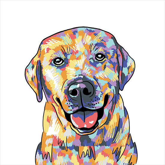 Masey St. Studios MS207 - MS207 - Rainbow Lab - 12x12 Whimsical, Animals, Pets, Dog, Labrador Retriever, Rainbow Colored, Watercolor from Penny Lane