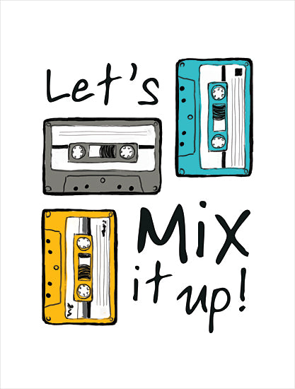Masey St. Studios MS226 - MS226 - Let's Mix it Up! - 12x16 Retro, Music, Let's Mix It Up, Typography, Signs, Textual Art, Cassette Tapes, 1980s from Penny Lane