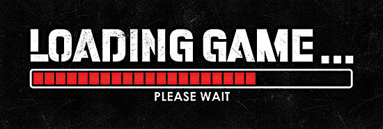 Masey St. Studios MS257 - MS257 - Loading Game… - 18x6 Games, Gaming, Loading Game… Please Wait, Typography, Signs, Textual Art, Red Blocks, Masculine, Media Room, Game Room from Penny Lane