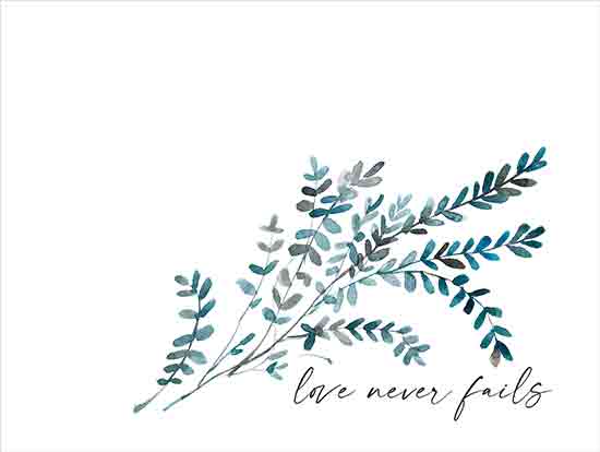 Masey St. Studios MS276 - MS276 - Love Never Fails - 16x12 Inspirational, Love Never Fails, Typography, Signs, Textual Art, Leaves, Greenery from Penny Lane