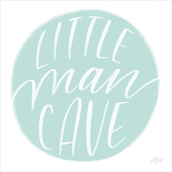 MakeWells MW117 - MW117 - Little Man Cave - 12x12 Baby, New Baby, Baby Boy, Little Man Cave, Baby's Room, Typography, Signs, Textual Art, Blue & White, Whimsical from Penny Lane