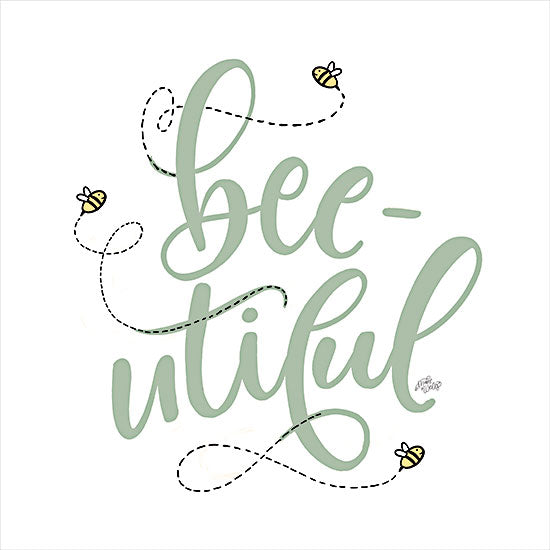 MakeWells MW141 - MW141 - Sage Bee-utiful - 12x12 Bees, Bee-utiful, Beautiful, Typography, Signs, Tween, Textual Art, Spring from Penny Lane