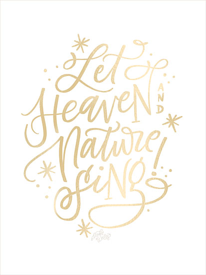 MakeWells MW151 - MW151 - Let Heaven and Nature Sing - 12x16 Christmas, Holidays, Let Heaven and Nature Sing, Typography, Signs, Textual Art, Stars, Gold from Penny Lane