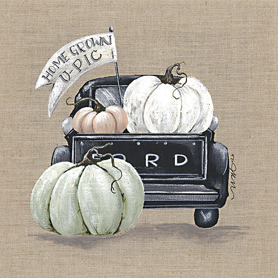 Julie Norkus NOR121 - NOR121 - Pumpkin Truck - 12x12 Pumpkins, Truck, Home Grown, Pennant, Whimsical, Autumn from Penny Lane