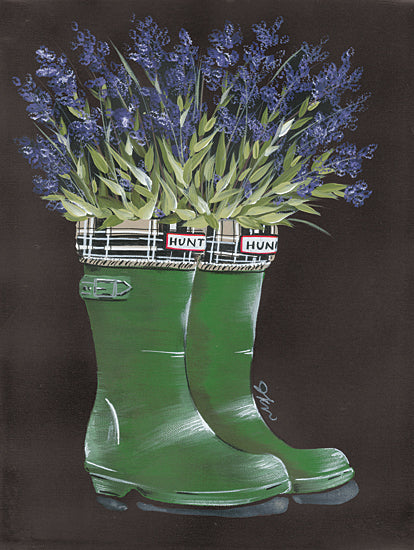 Julie Norkus NOR134 - NOR134 - Rain, Rain Lavender - 12x16 Rainboots, Boots, Flowers, Lavender, Garden from Penny Lane