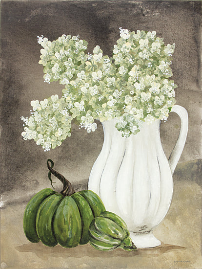 Julie Norkus NOR163 - NOR163 - Pumpkin Study - 12x16 Pumpkins, Flowers, White Flowers, Pitcher, Still Life, Autumn from Penny Lane